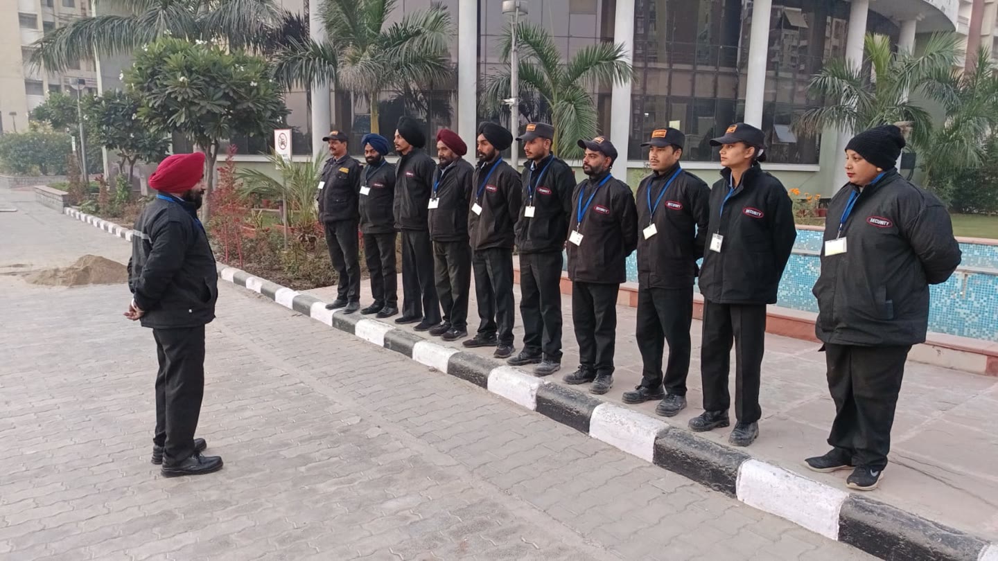 Security personnel receiving an operational briefing