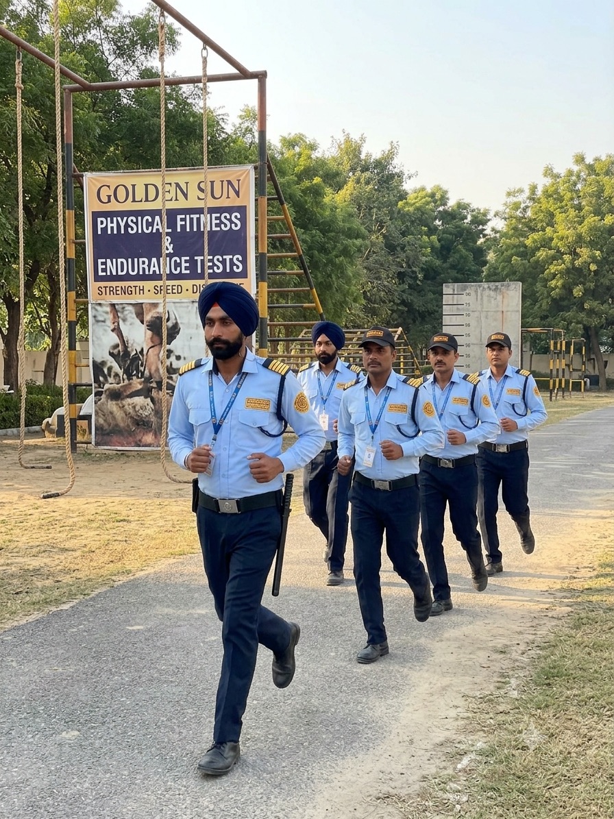 Security personnel during physical training